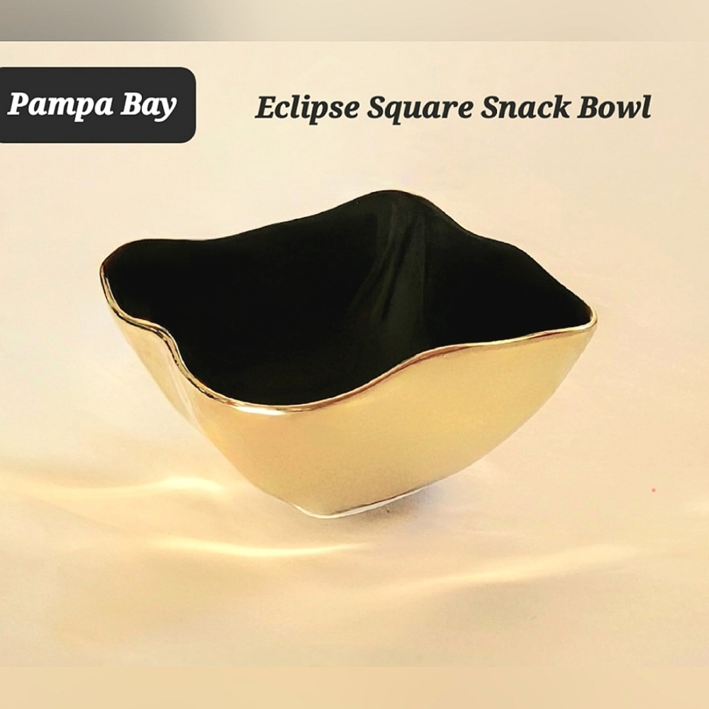 🆕️PAMPA BAY Luxury Mirrored Porcelain Square Eclipse Snack Bowl